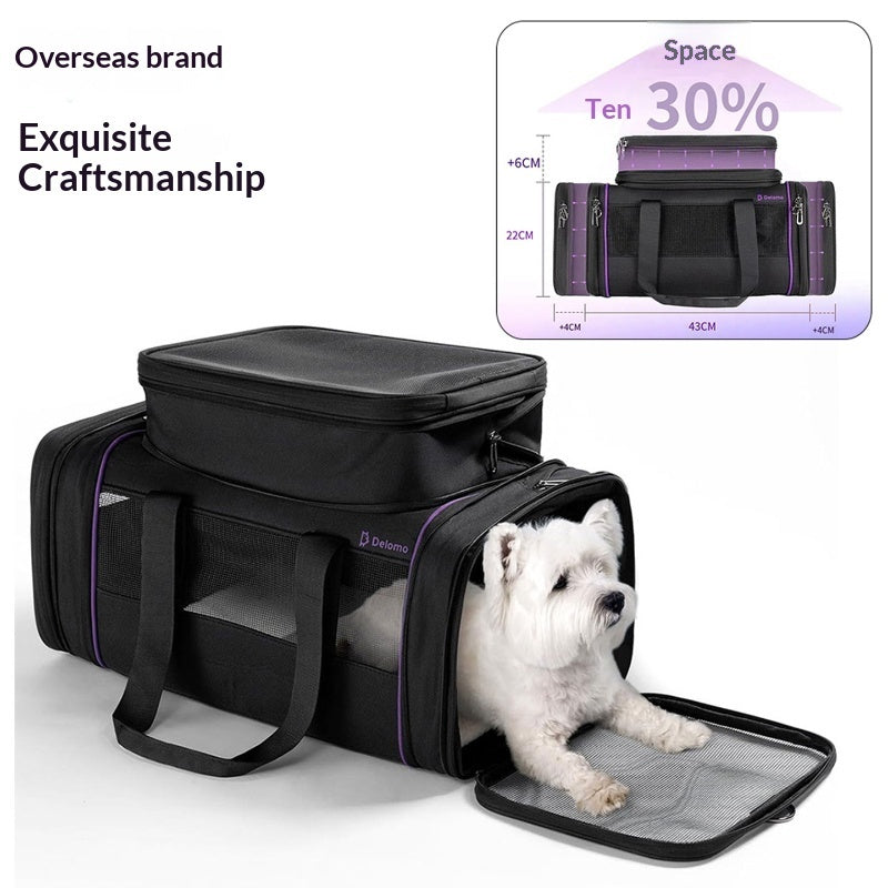 Portable Expandable Pet Travel Carrier Soft Comfort Flight Bag