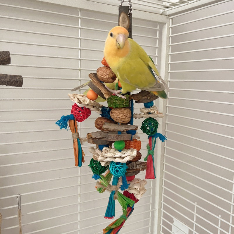 Natural Parrot Decompression Chew String Toy