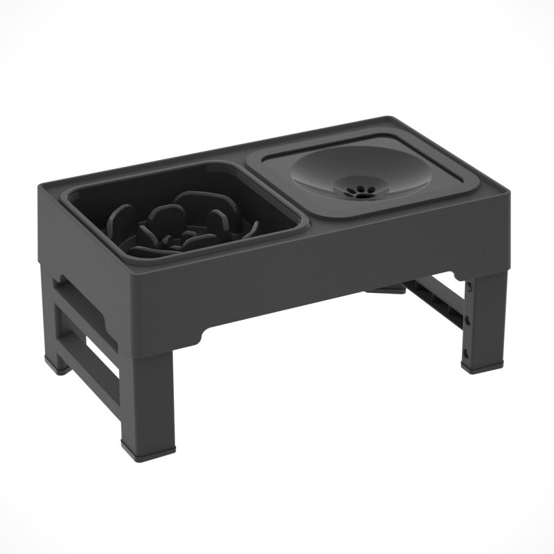 Pet Adjustable Double Bowl Elevated Feeding Stand Food Water Dish