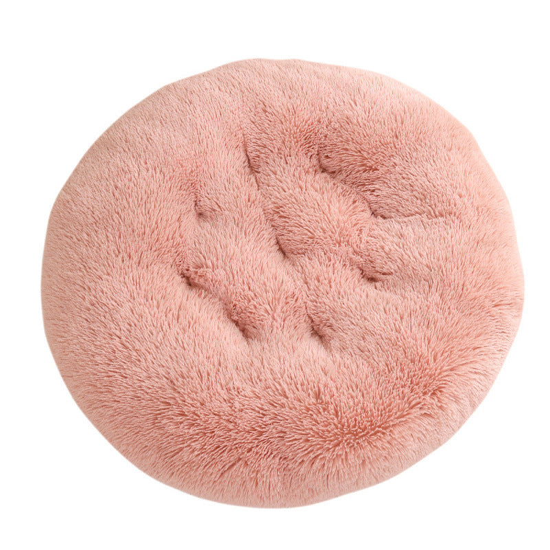 Pet Round Plush Bed Warm Sleep Mat Comfortable Nest