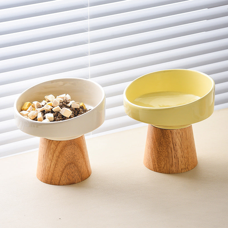 Pet Ceramic Feeding Bowl Elevated Food Water Dish