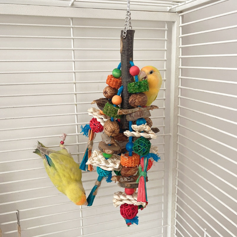 Natural Parrot Decompression Chew String Toy