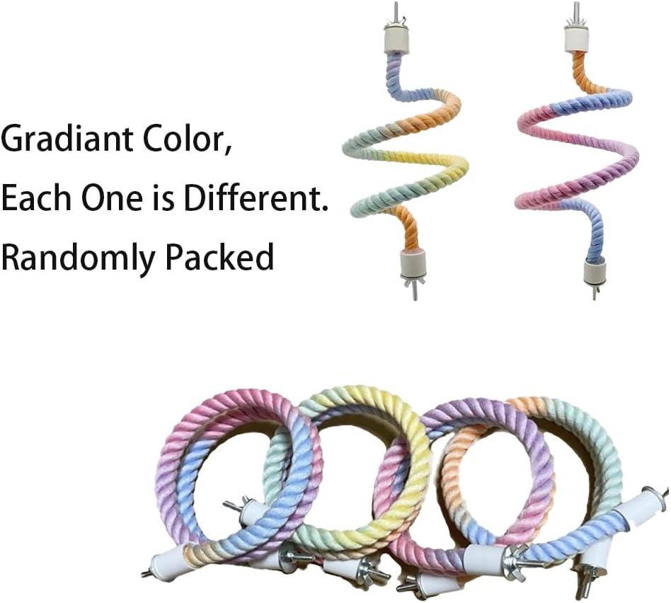 Colorful Bendable Bird Rope Perch Cage Accessory