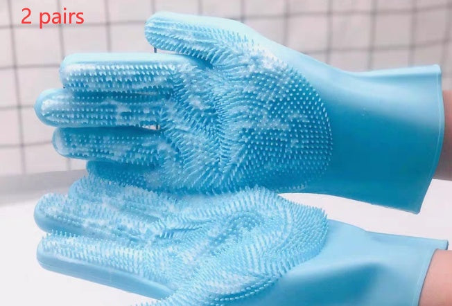 Pet Silicone Grooming Massage Glove Brush Cleaning Tool