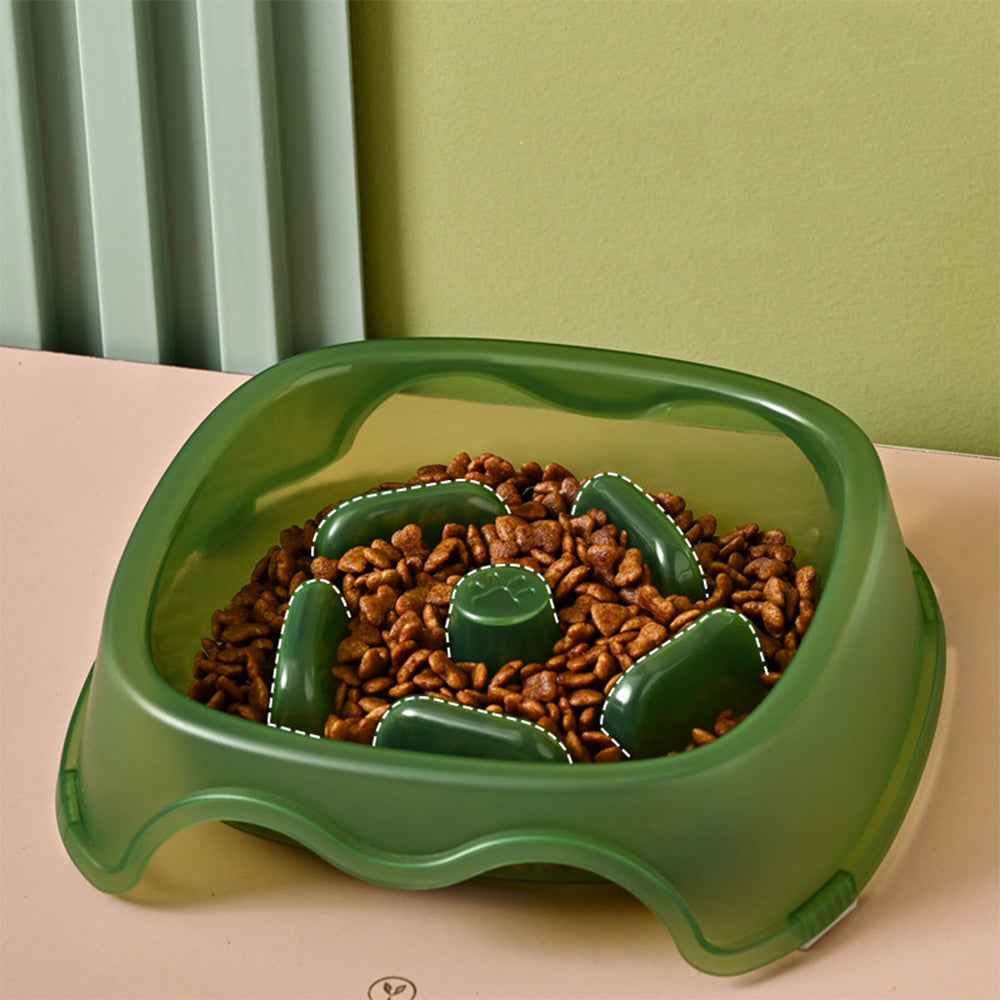 Pet Slow Feeding Anti Choking Water Feeder Bowl Plastic Food Plate
