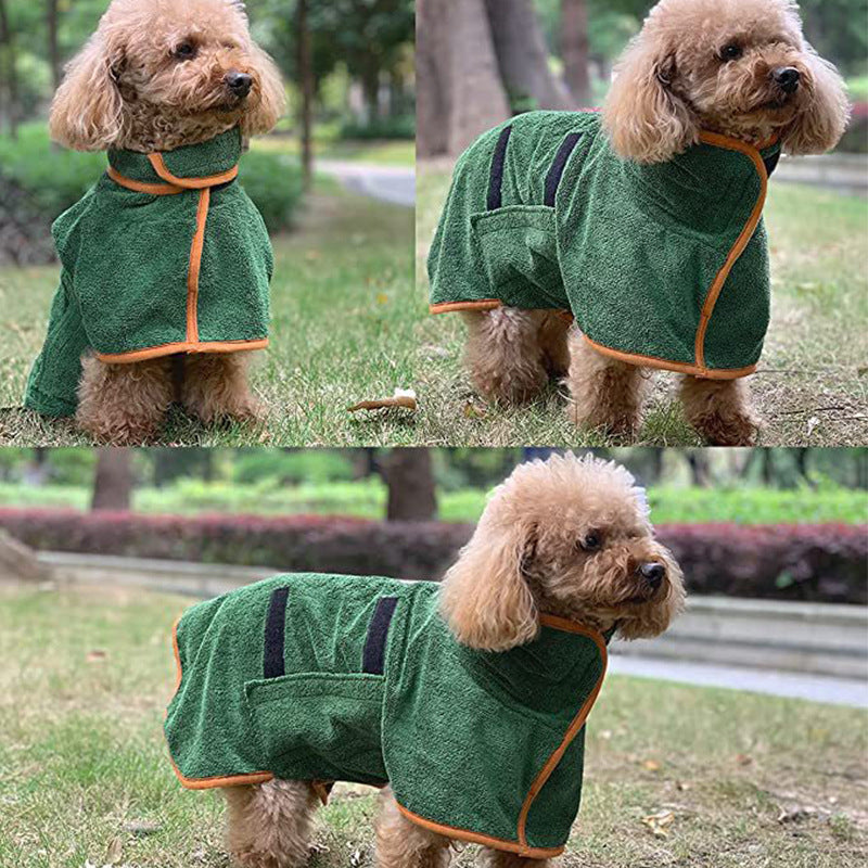 Pet Microfiber Quick Dry Absorbent Bathrobe Grooming Towel