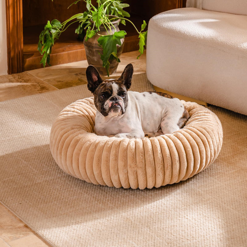 Pet Plush Fur Bed Warm Round Mat Winter Sleeping Nest