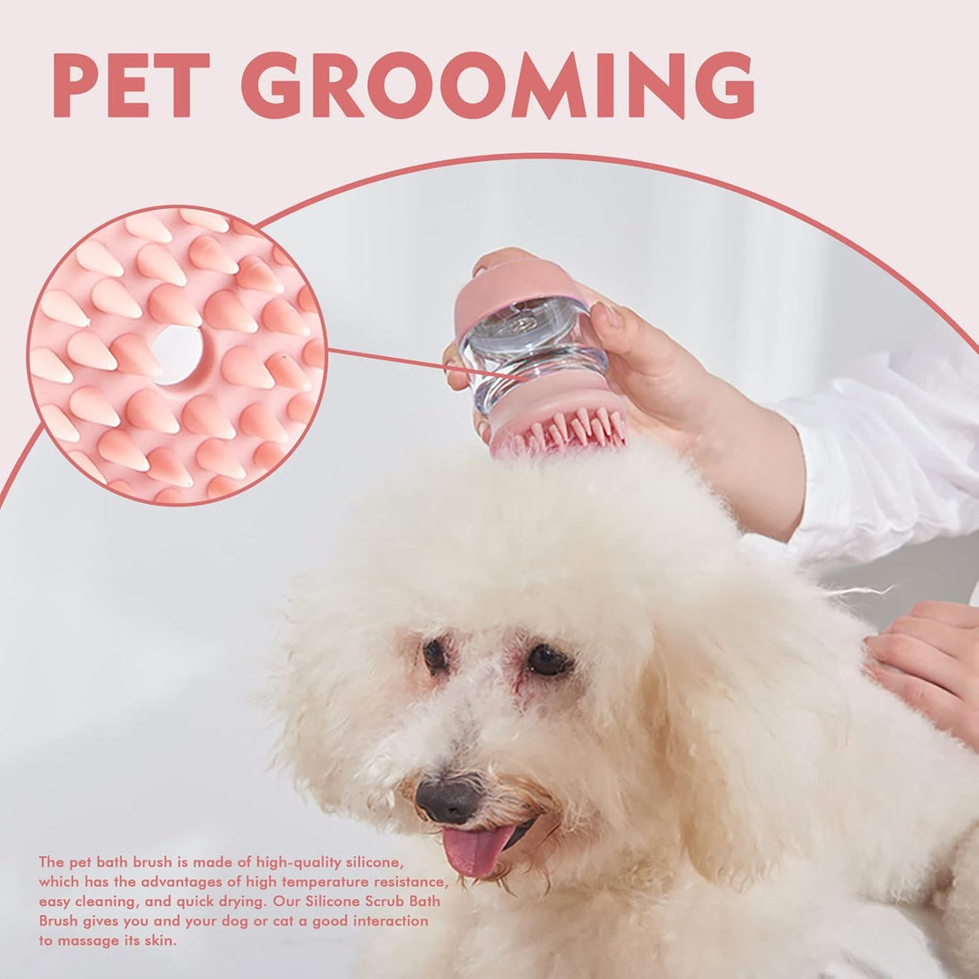 Pet Silicone Bath Grooming Massage Shampoo Dispenser Brush Tool