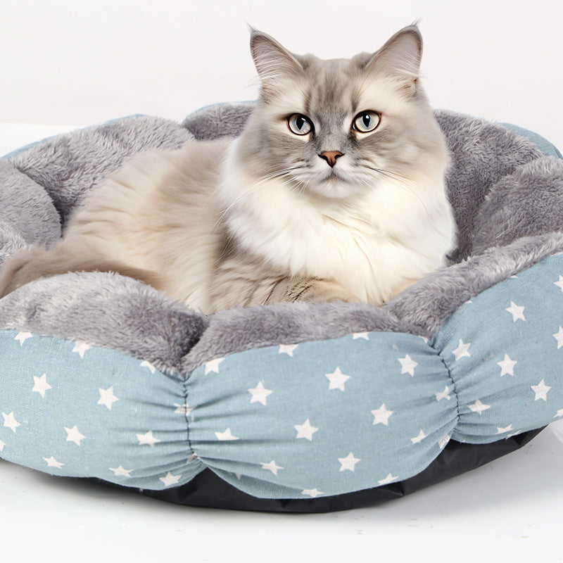 Pet Calming Donut Round Bed Fluffy Comfortable Sleeping Mat