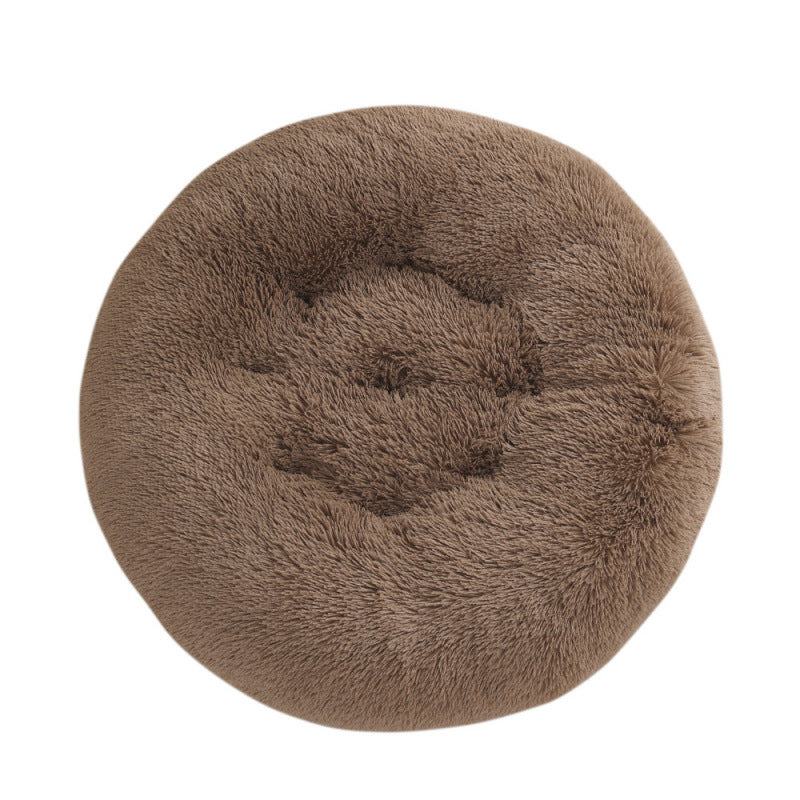 Pet Round Plush Bed Warm Sleep Mat Comfortable Nest