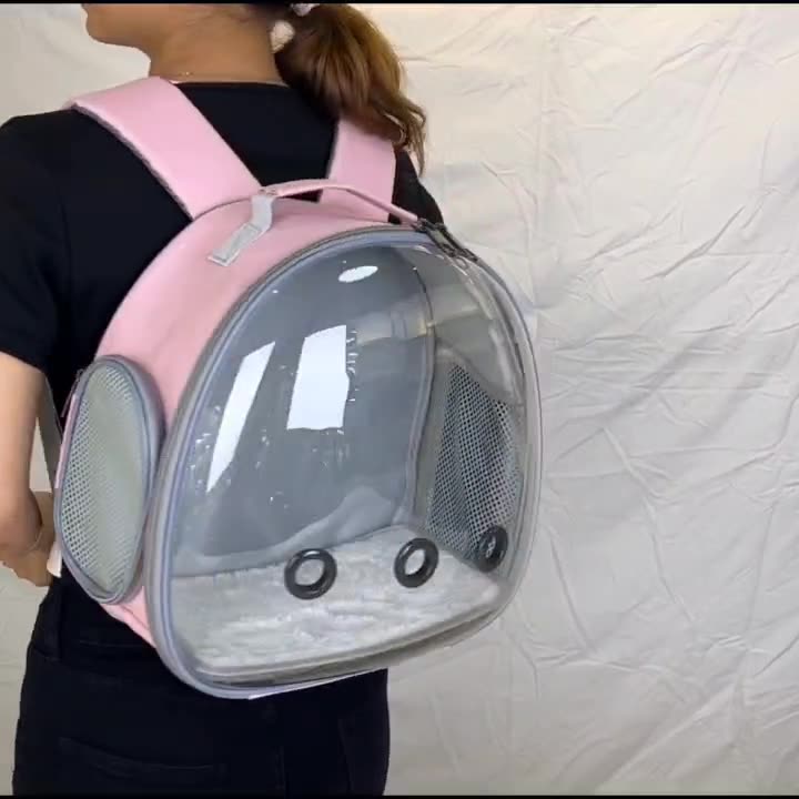 Transparent Small Animal Pet Backpack Carrier Travel Cage