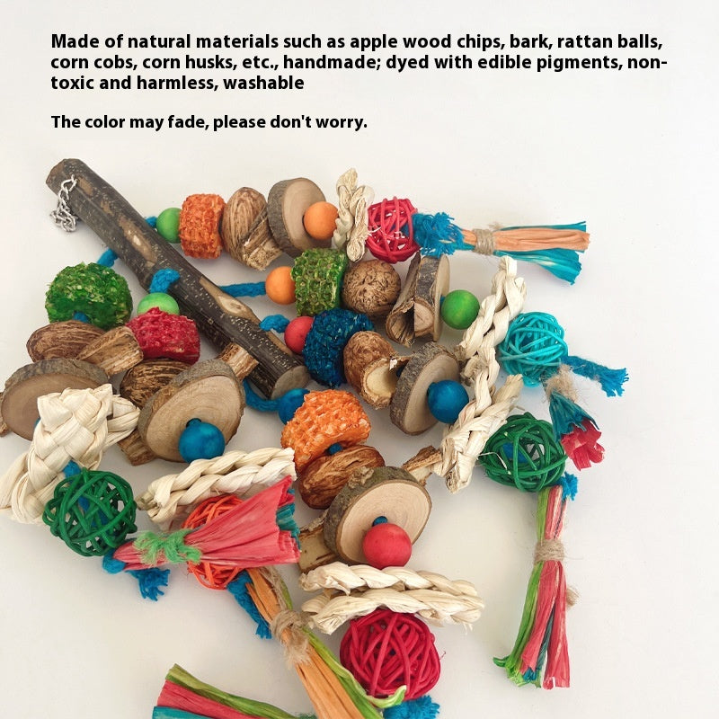 Natural Parrot Decompression Chew String Toy