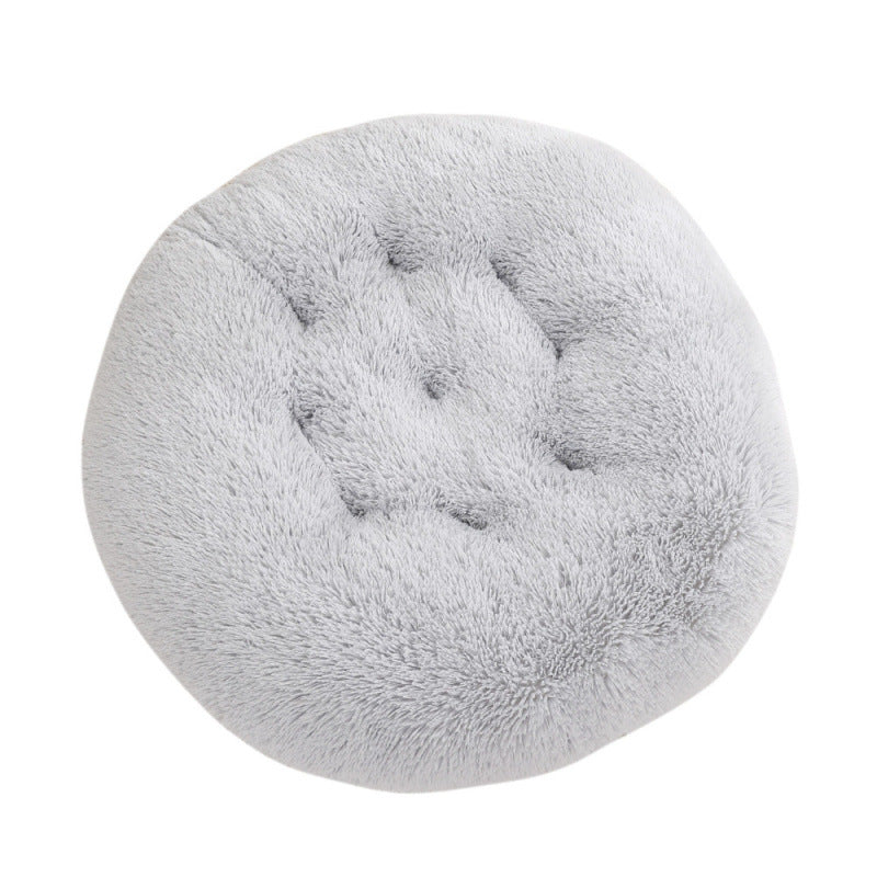 Pet Round Plush Bed Warm Sleep Mat Comfortable Nest