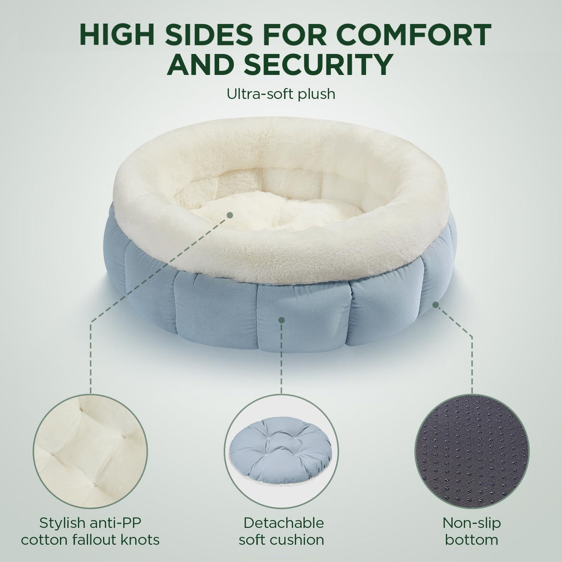 Pet Donut Round Bed Washable Anti Slip Comfort Sleeping Mat