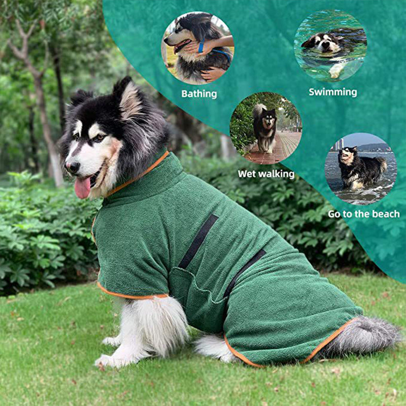 Pet Microfiber Quick Dry Absorbent Bathrobe Grooming Towel