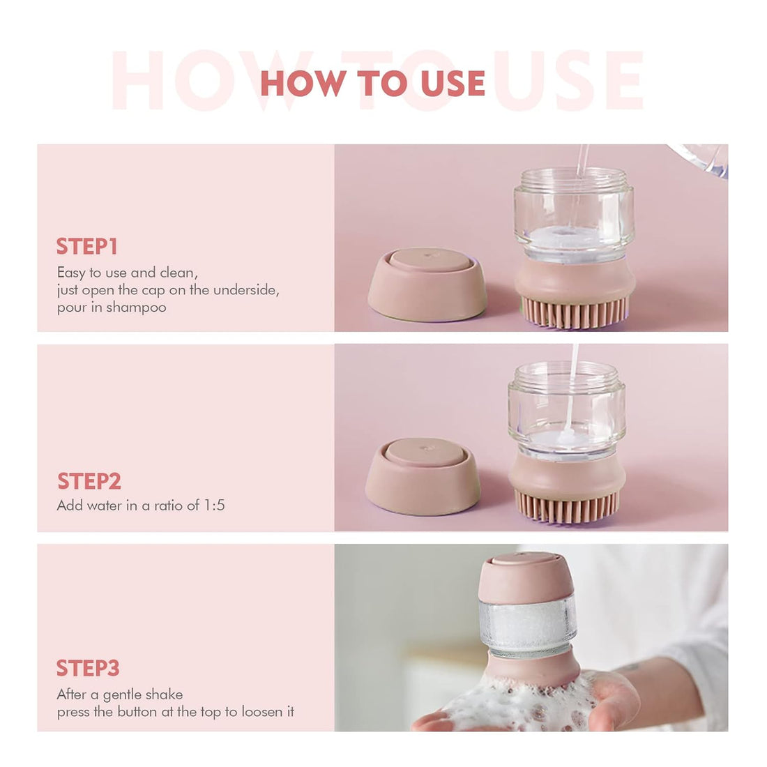 Pet Silicone Bath Grooming Massage Shampoo Dispenser Brush Tool