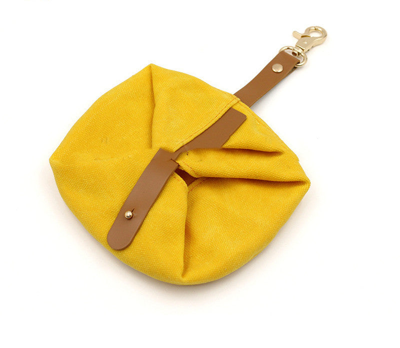Pet Folding Canvas Feeding Bowl Portable Water Food Bag