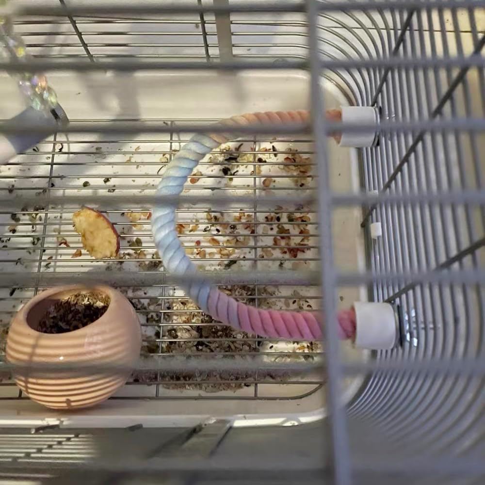 Colorful Bendable Bird Rope Perch Cage Accessory