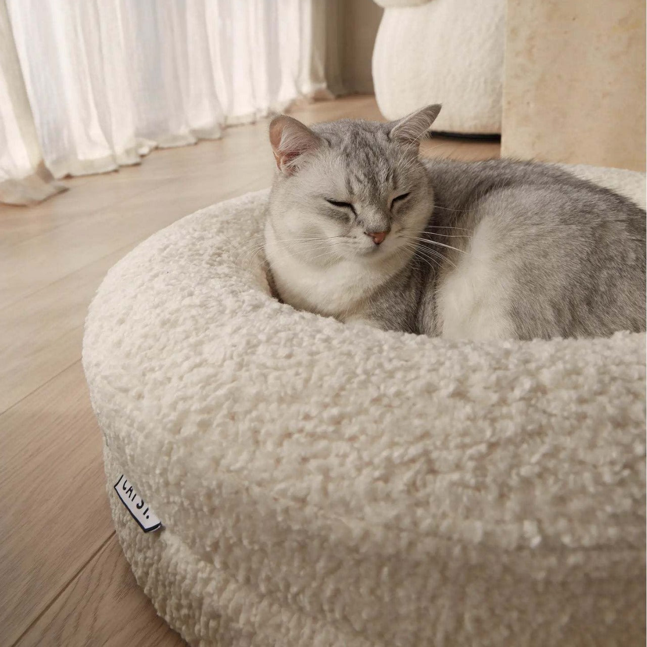 Pet Solid Color Round Bed Leisure Cat Nest Warm Sleeping Mat