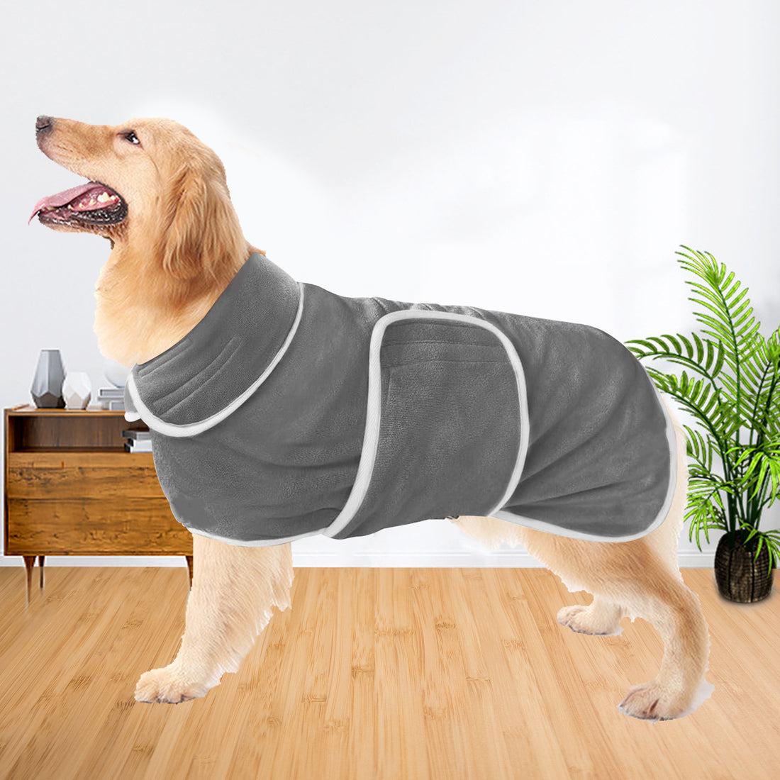 Super Absorbent Pet Bath Robe Towel Pajama Coat Outfit
