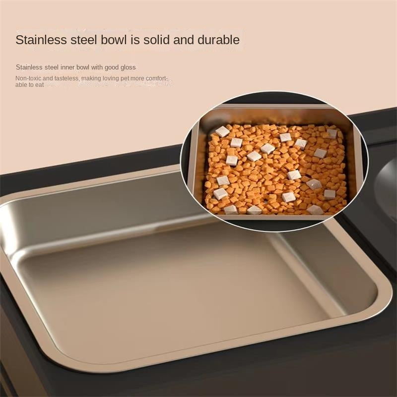 Pet Adjustable Double Bowl Elevated Feeding Stand Food Water Dish