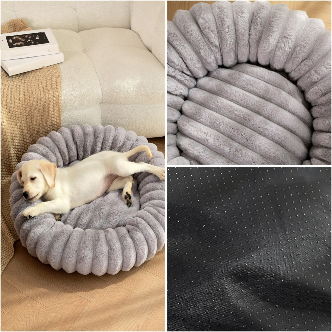 Pet Plush Round Winter Bed Warm Long Hair Nest Kennel Mat