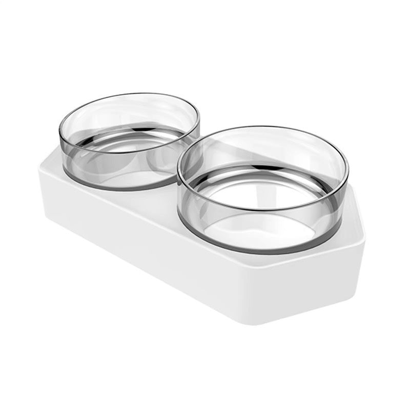Ceramic Double Bowl Pet Feeding Station Spine Support Holder