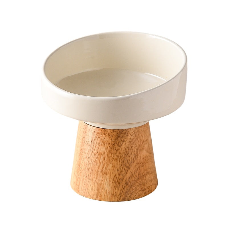 Pet Ceramic Feeding Bowl Elevated Food Water Dish