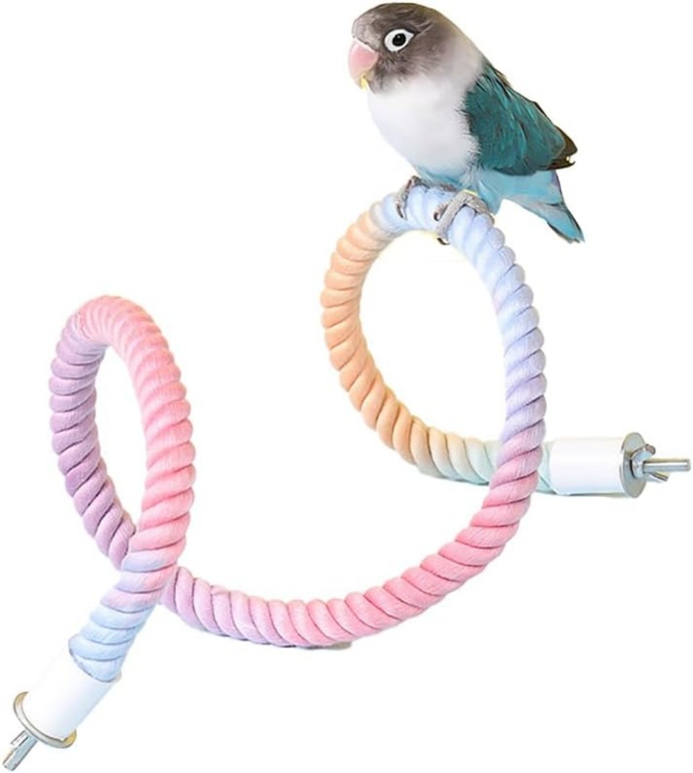 Colorful Bendable Bird Rope Perch Cage Accessory
