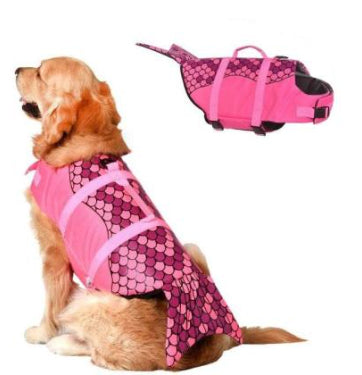 Pet Mermaid Shark Swimming Life Vest Adjustable Safety Jacket