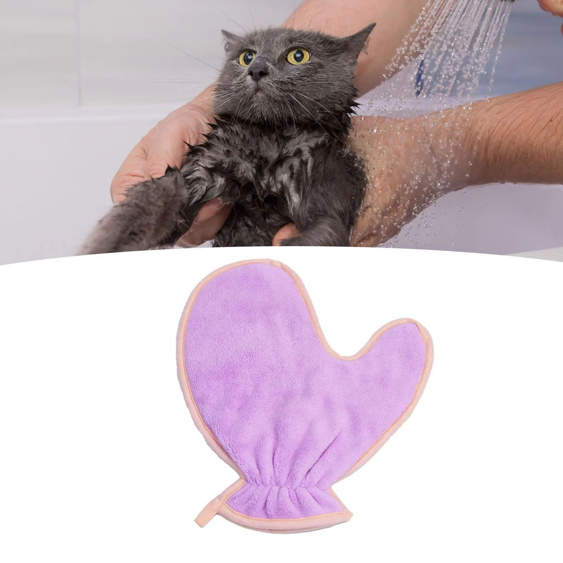 Pet Double Sided Absorbent Fiber Bath Towel Glove Cleaning Cloth