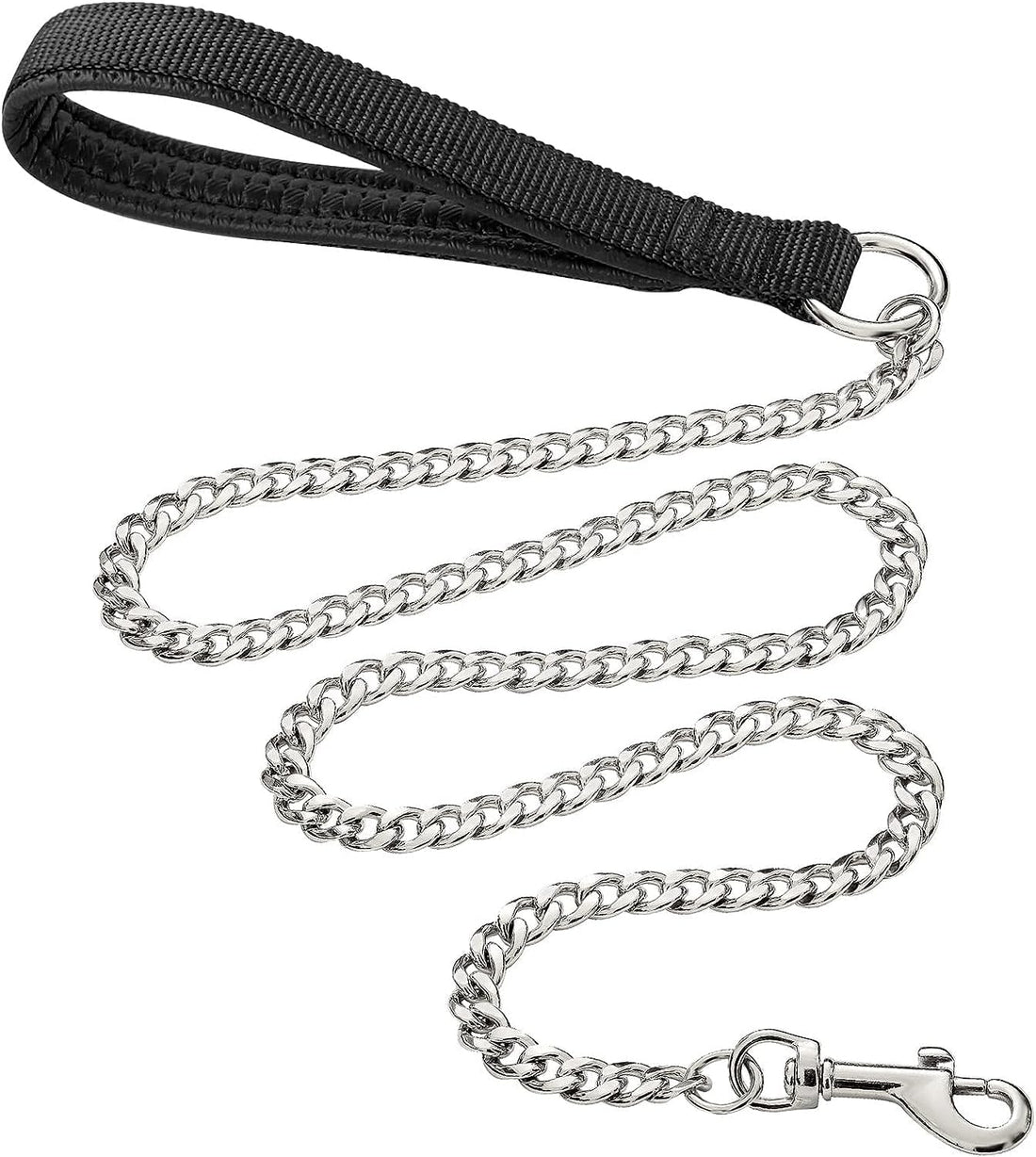 Heavy Duty Metal Chew Proof Pet Chain Leash Padded Handle