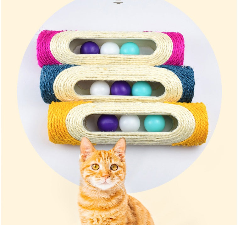 Pet Long Sisal Drum Scratching Toy Three Piece Set