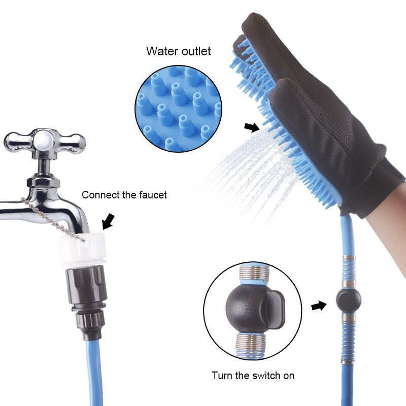 Pet Five Finger Shower Hose Massage Bath Gloves Spray Brush