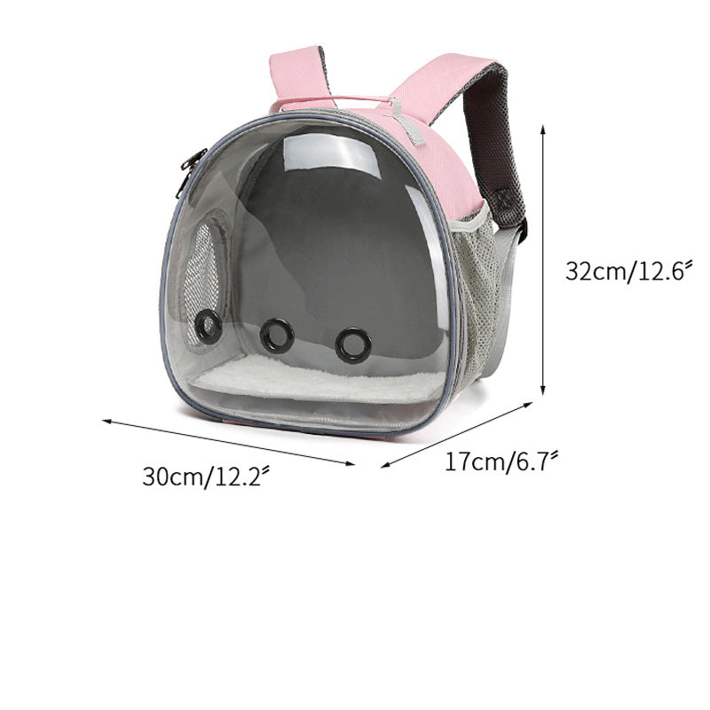 Transparent Small Animal Pet Backpack Carrier Travel Cage