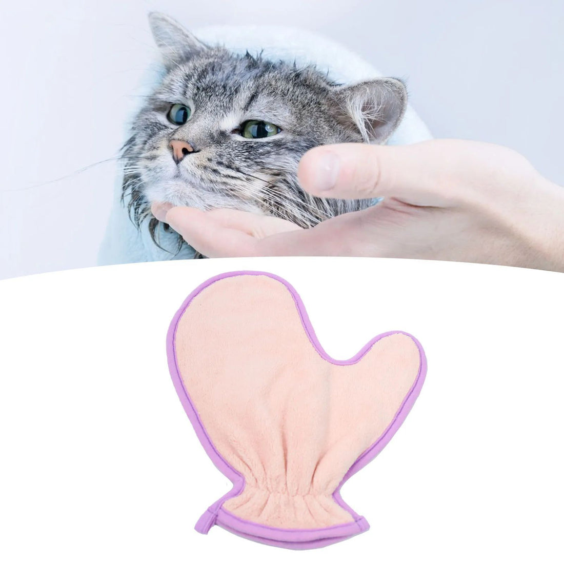 Pet Double Sided Absorbent Fiber Bath Towel Glove Cleaning Cloth
