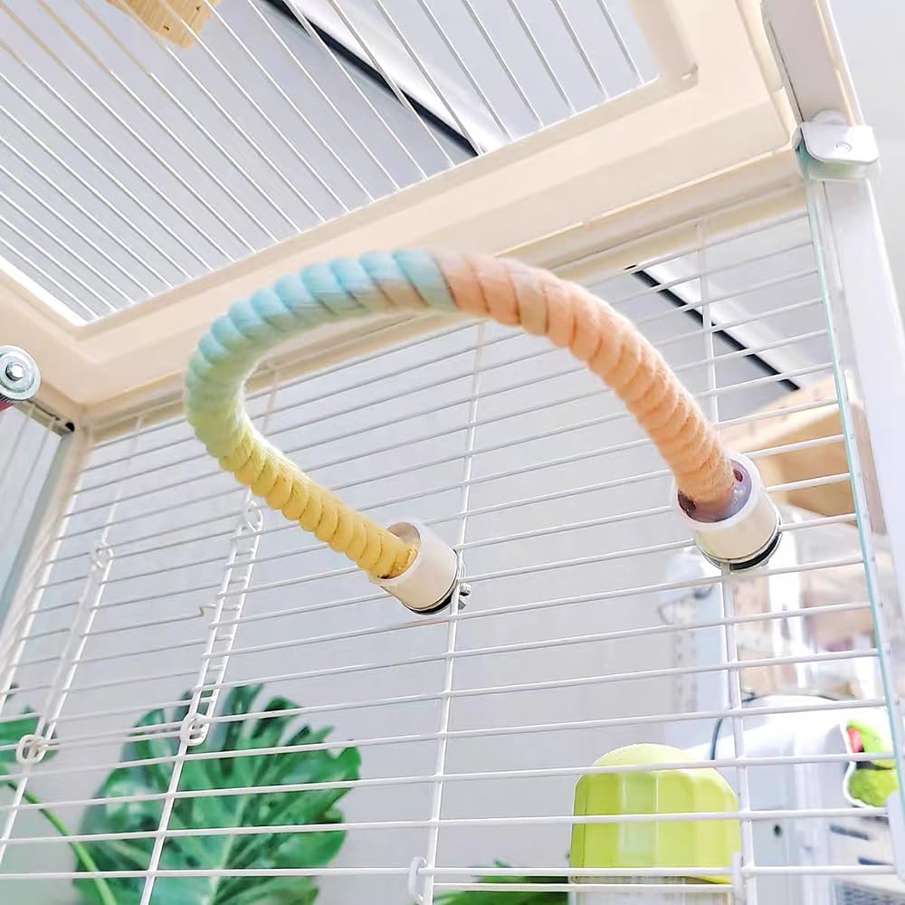 Colorful Bendable Bird Rope Perch Cage Accessory