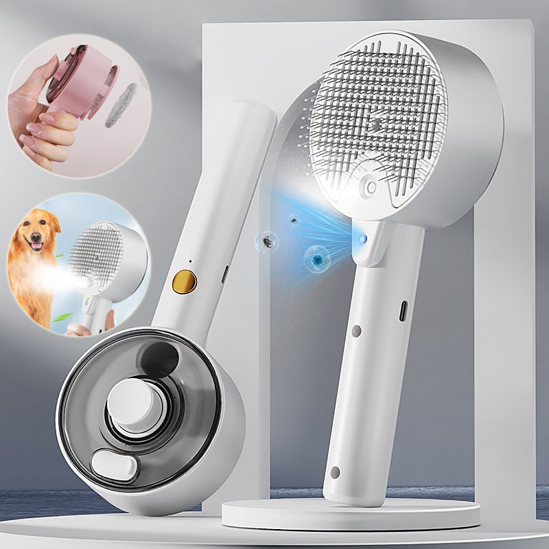 Pet Self Cleaning Hair Remover Grooming Steam Brush