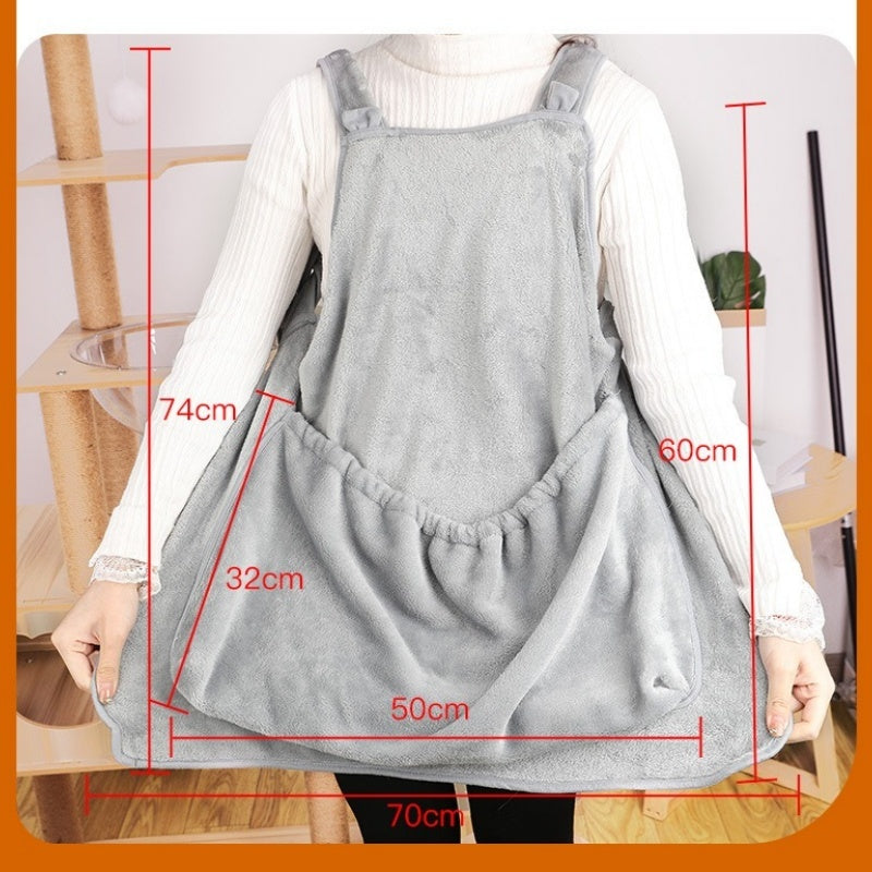 Pet Carrier Apron Hanging Chest Travel Bag Plush Sleeping Pouch