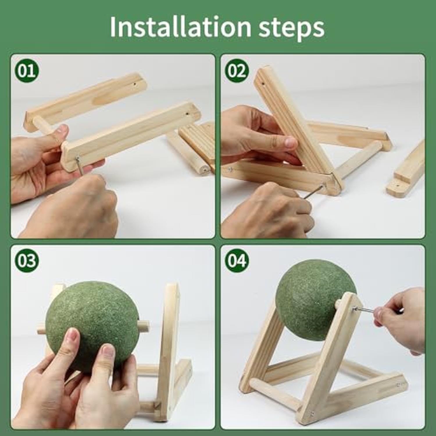 Pet Catnip Ball Toy With Holder Safe Indoor Exercise Toy